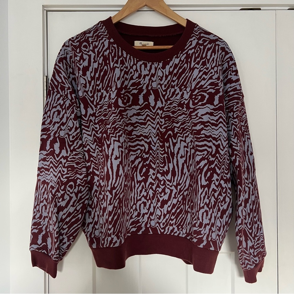 Madewell crewneck zebra sweater